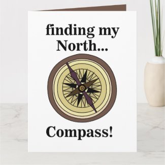 Compass Instrument Navigation Direction Funny Card