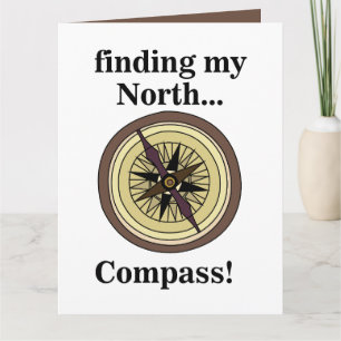 Compass Instrument Navigation Direction Funny Card