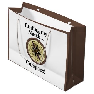 Compass Instrument Navigation Direction Funny Large Gift Bag