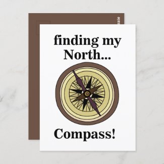 Compass Instrument Navigation Direction Funny Postcard