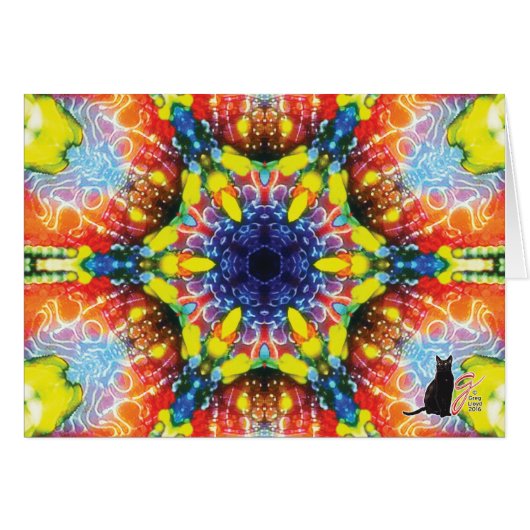 Compass Kaleidoscope Greeting Card (Front Horizontal)