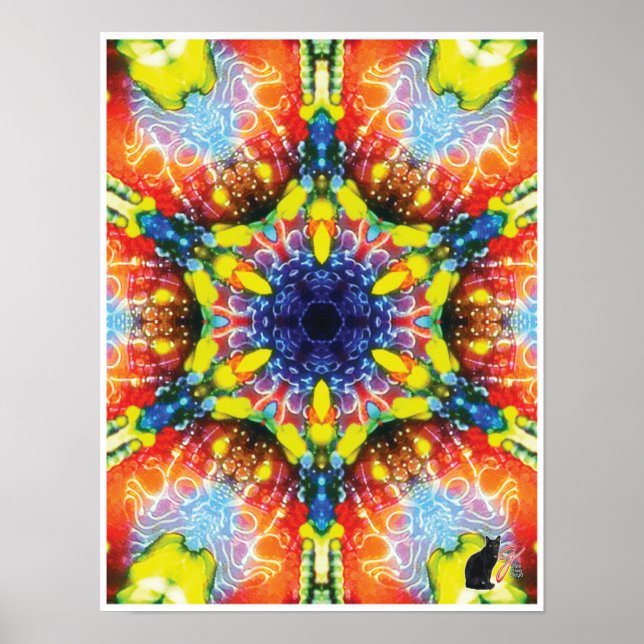 Compass Kinetic Collage Kaleidoscope Poster (Front)