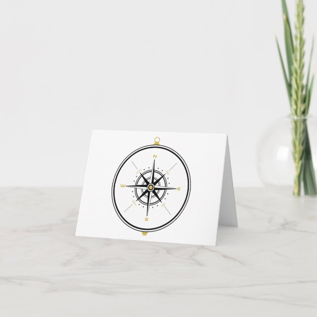 Compass Letterpress Thank You Card (Front)