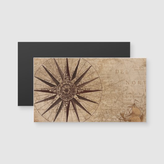 Compass Map Holiday Postcard (Front/Back)