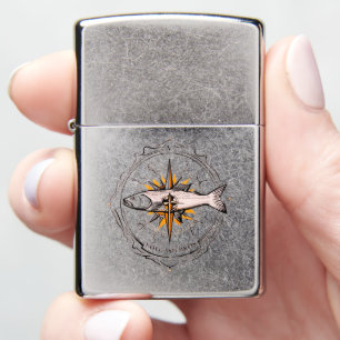 Compass of the Northbound Spirit Fish Zippo Lighter