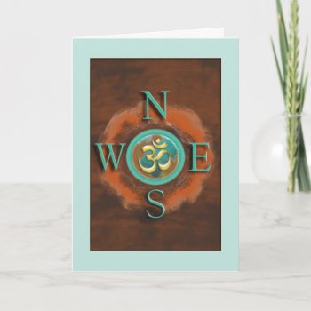 Compass Om Peace On Earth Greeting Card by debinSC at Zazzle
