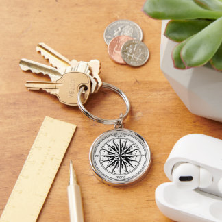 compass photo keychain