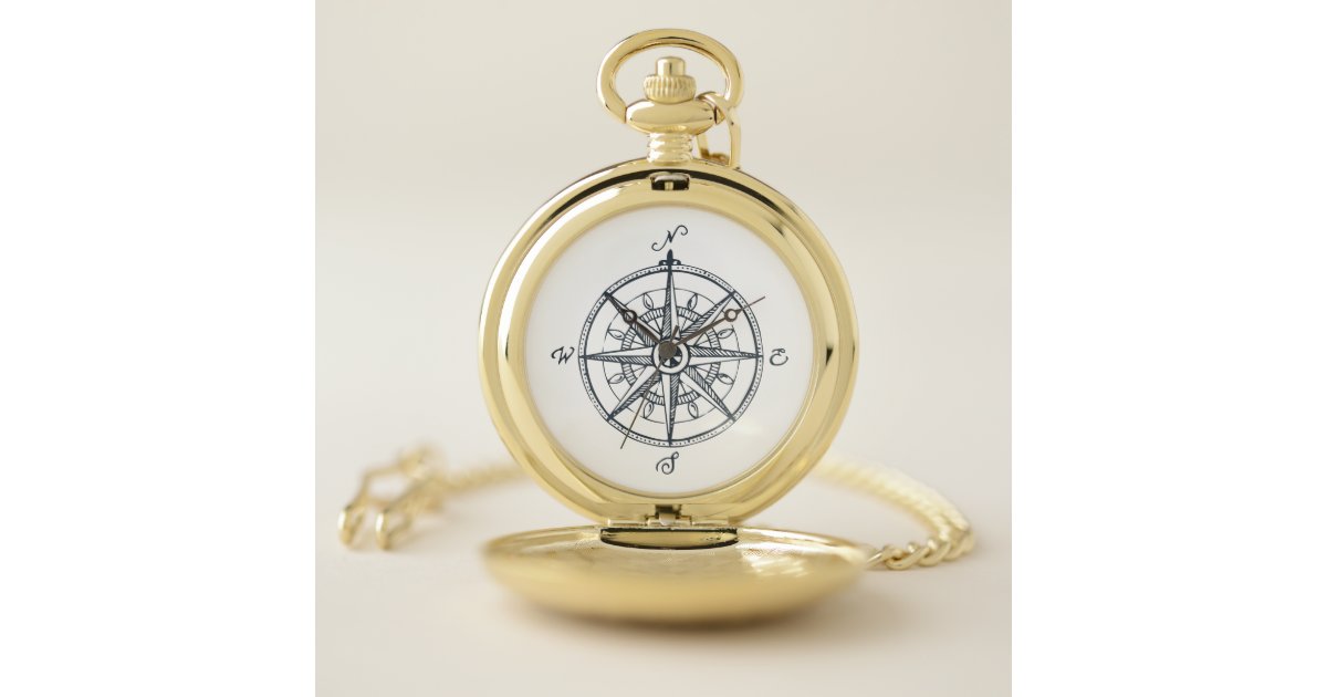 Compass Pocket Watch Zazzle 3224