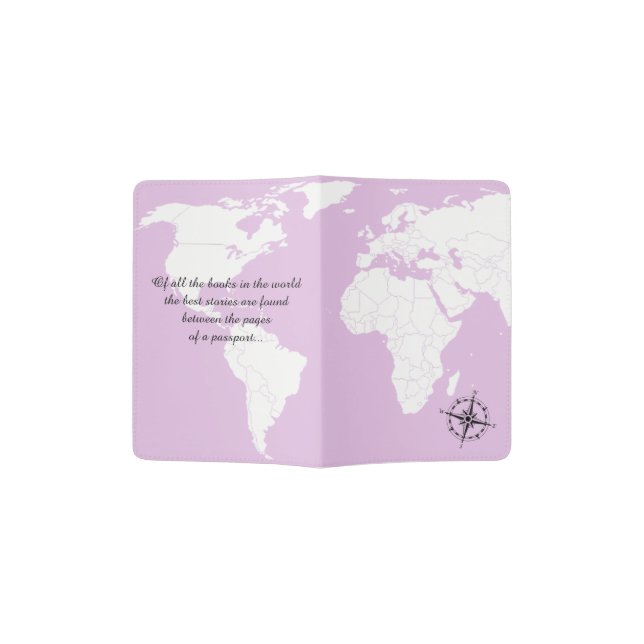 Compass Quote Travel Passport Cover (Opened)