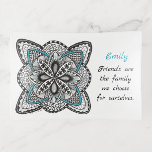Compass Rose Abstract Doodle with Friendship Quote Trinket Tray