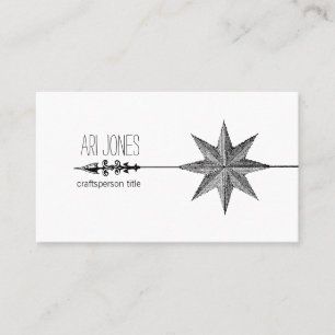 Compass Rose And Arrow Craftsperson Business Card