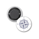 Compass Rose Blue Stripes Magnet at Zazzle