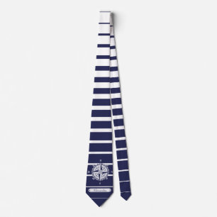 Compass Rose Blue Stripes Tie