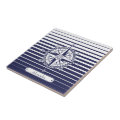 Compass Rose Blue Stripes Tile | Zazzle