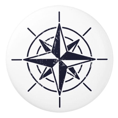 Compass Rose Ceramic Knob