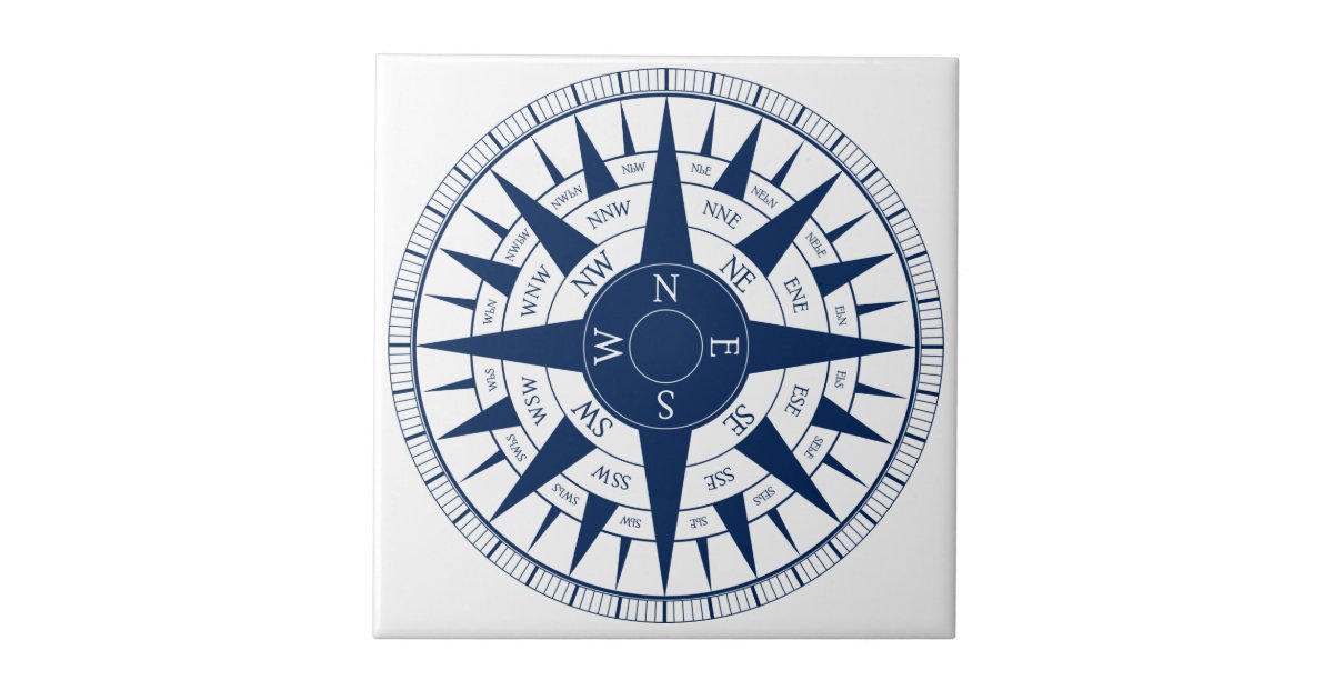 Compass Rose Ceramic Tile | Zazzle