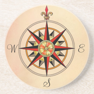 Compass Rose Drink Coaster