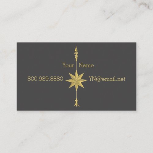 Compass Rose Gold Arrow Business Cards