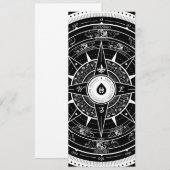 Compass Rose - L. Rectangle Invite Card (Black) (Front/Back)