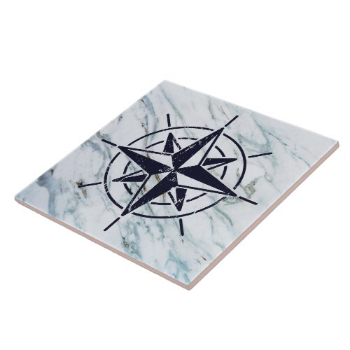 Compass Rose Large Ceramic Tile