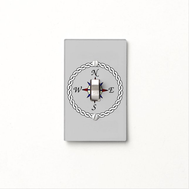 Compass Rose Light Switch Cover (In Situ)