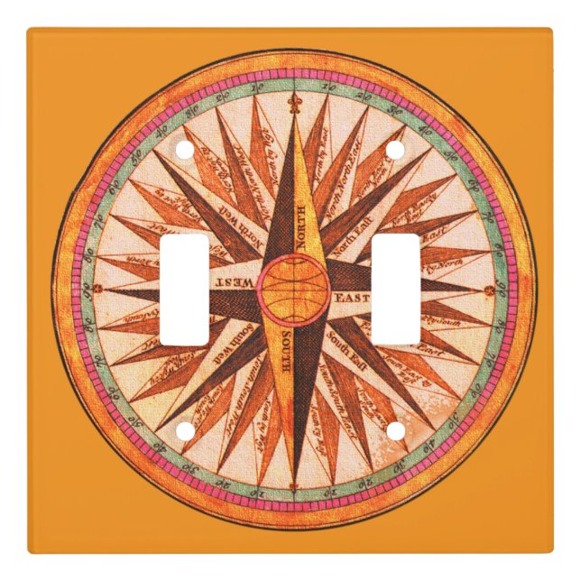 Compass Rose Light Switch Cover  (Front)