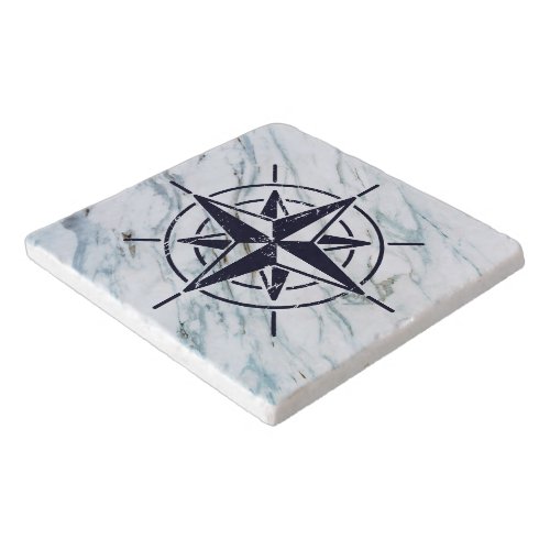 Compass Rose Marble Stone Trivet