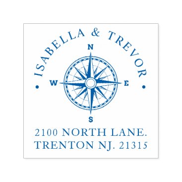 Compass Rose Nautical | Return Address Self-inking Stamp Compass Rose Nautical | Return Address Self-inking Stamp