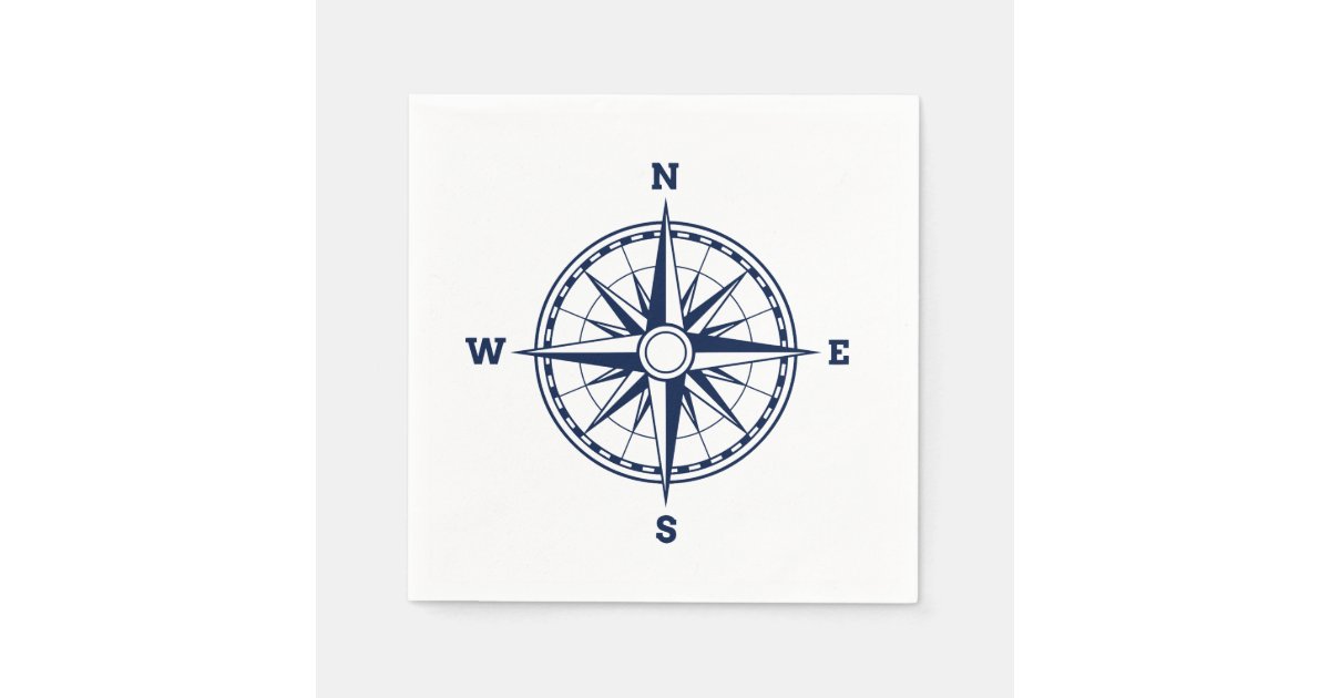 Compass Rose Nautical Style Napkins | Zazzle