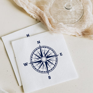 Compass Rose Nautical Style Napkins