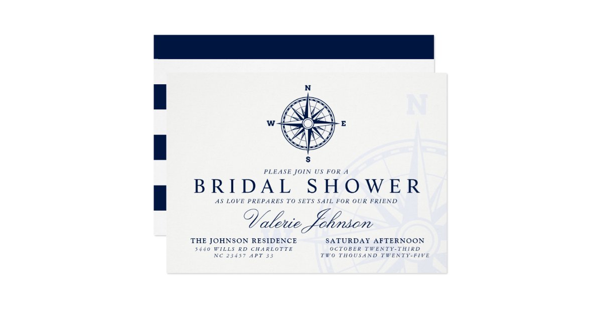 Compass Rose | Nautical Themed Bridal Shower Invitation ...