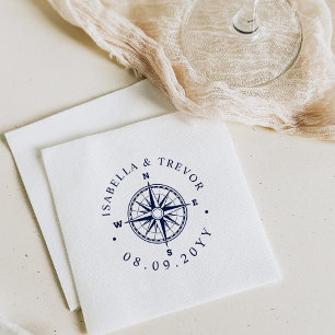 Compass Rose Nautical Wedding Paper Napkins