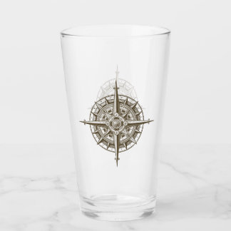 Compass Rose Navigator Map Glass