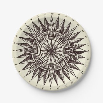 Compass Rose Paper Plates by timfoleyillo at Zazzle