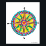Compass Rose Poster<br><div class="desc">Compass Rose | Jennifer Thermes | AssetID: wov057</div>
