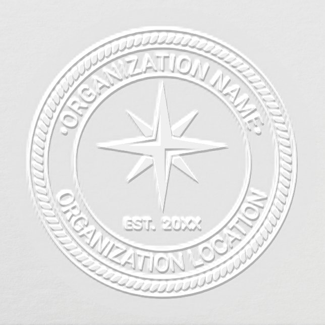 Compass Rose Rope #2 Seal Name Location Est Date Embosser (Design)