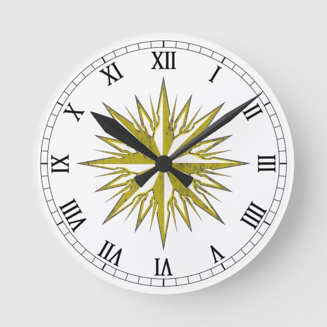 Compass Rose Round Clock (Front)