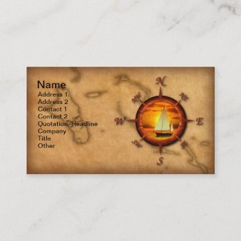 Compass Rose Sailing Business Card by BailOutIsland at Zazzle