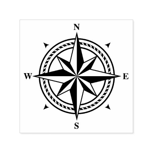 Compass rose self_inking stamp