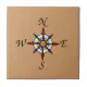 Compass Rose Tan Tile | Zazzle