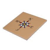 Compass Rose Tan Tile | Zazzle