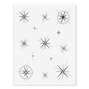 Compass Rose Temporary Tattoos