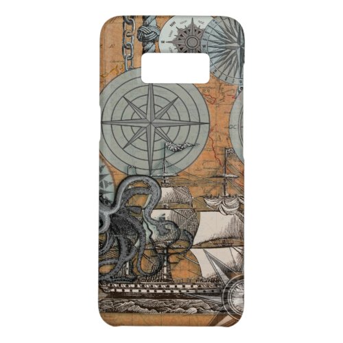 Compass Rose Vintage Nautical Octopus Ship Case_Mate Samsung Galaxy S8 Case