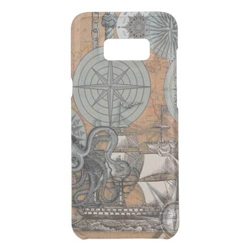 Compass Rose Vintage Nautical Octopus Ship Uncommon Samsung Galaxy S8 Case