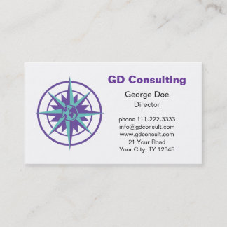Compass Rose with Globe Business Card