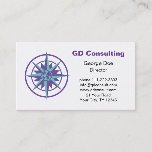 Customizable Compass Rose with Globe Business Card Templates