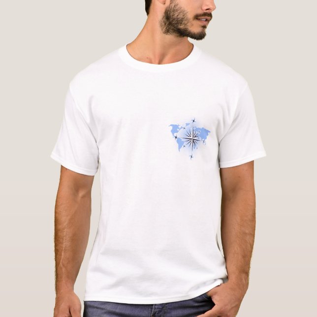 Compass Rose World Map Mens T-shirt (Front)
