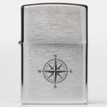 Compass Rose Zippo Lighter | Nautical Adventure