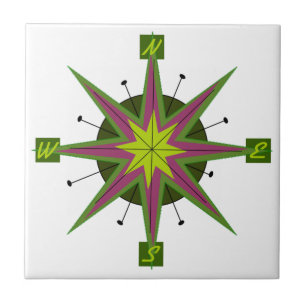 Compass Skewed Design Ceramic Tile