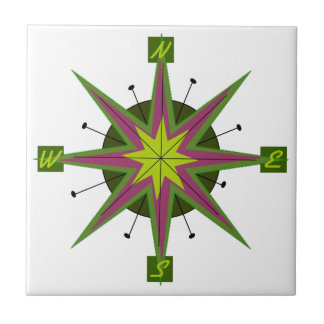 Compass Skewed Design Ceramic Tile